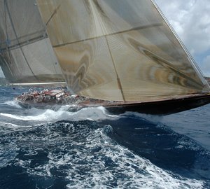 J Class Regatta 2012: Day 2 - Sailing yacht Velsheda currently leading