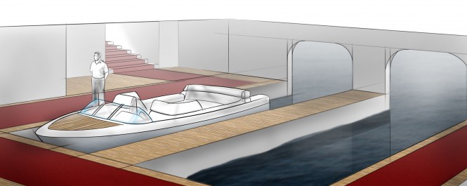 Sapphire megayacht Main Entrance