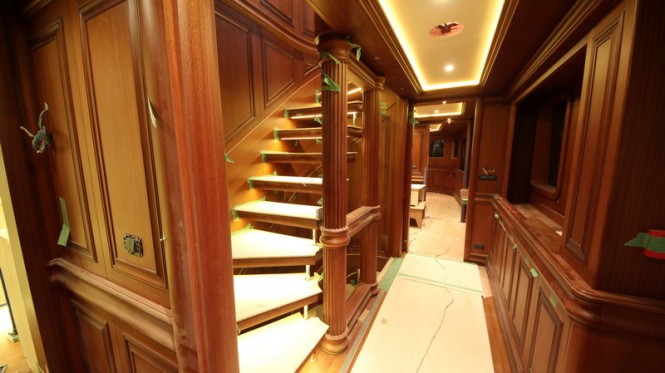 Superyacht Bilgin 160 Classic main deck corridor Superyacht Bilgin 160 Classic main deck corridor