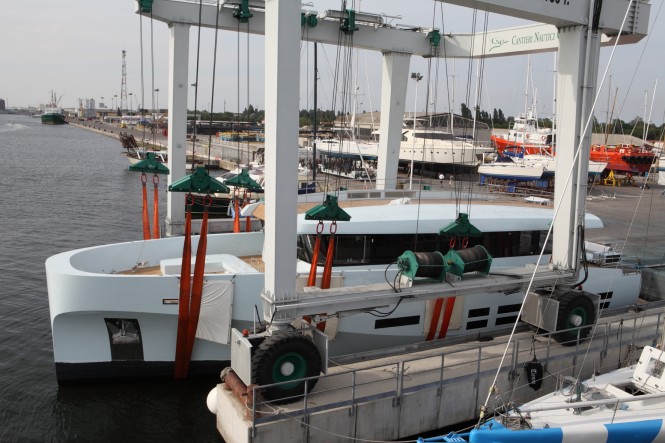 The launch of the WallyAce 26m motor yacht Kanga by Wally Yachts
