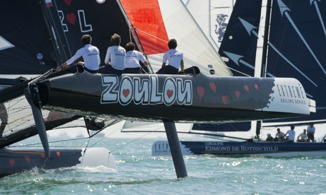 ZouLou flying a hull during racing on day 2 in Istanbul