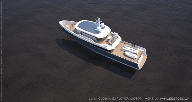 32M motor yacht Global Explorer - view from above
