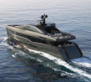 The first images of the 40m superyacht Columbus Sport 130’ Hybrid hull