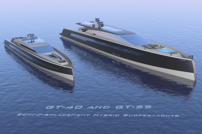 40m motor yacht GT-40H AND 55m superyacht GT-55H by Imaginocean Yacht Design