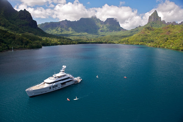 45m expedition charter yacht Big Fish - Tahiti - August 2010 - Photo by Tom McKenna