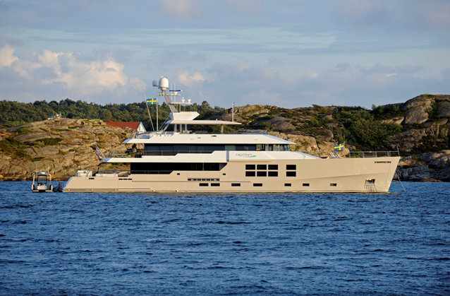 45m luxury yacht Big Fish in Manstrand area and cruising 20 miles to the north on the west coast of Sweden - July 2011 - Photo by Rick Tomlinson