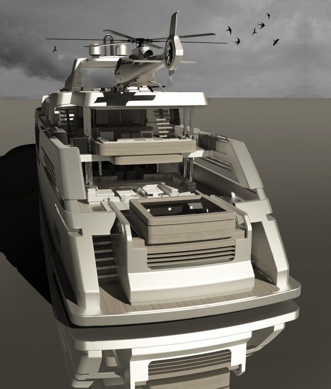 54m Discovery superyacht - rear view