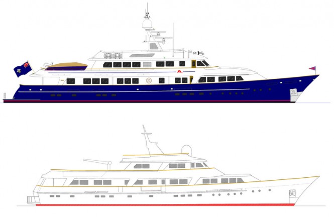 Motor yacht A2 (ex Masquerade of Sole) - Before and After her refit