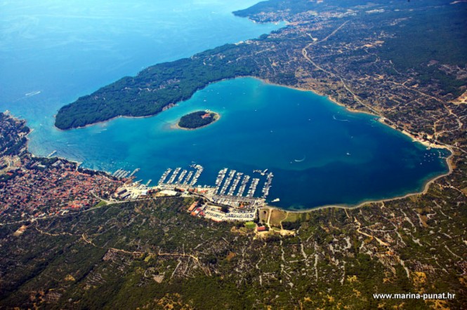 Aerial view of the Punat Marina