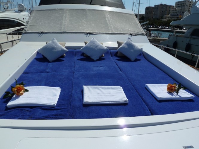 Charter Yacht Lady Tatiana of London - fore deck sun bathing