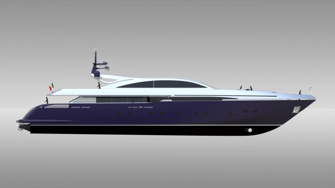 Codecasa 50s motor yacht Hull C 120 Profile