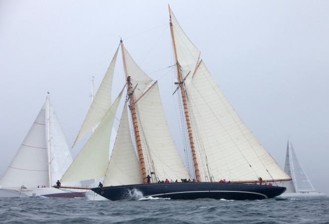 Competing superyachts in the 3rd Pendennis Cup - Racing Day 1