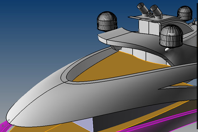 Docq Concepts designed 95m megayacht Pendendo - Aft View
