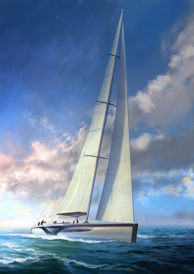 46m sailing yacht EXO concept by Claydon Reeves and Dykstra Naval Architect...