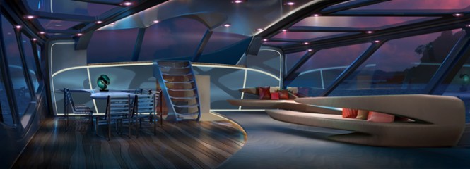 Interior aboard EXO superyacht