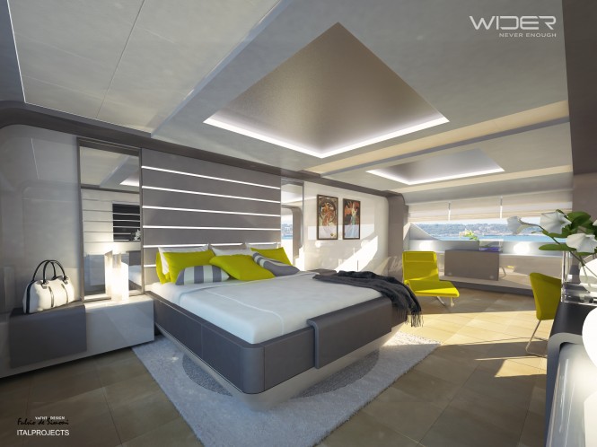 Luxurious cabins aboard Wider 150 superyacht