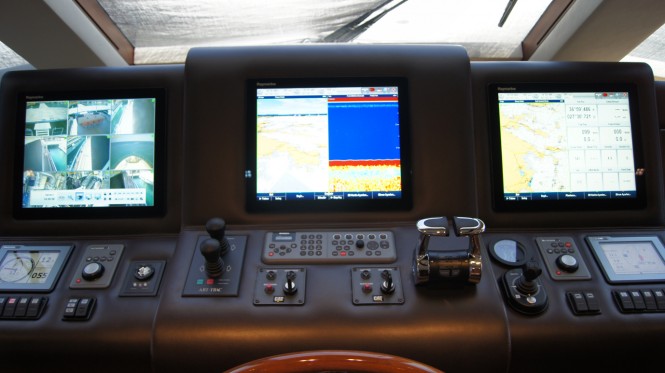 Luxury yacht Moni - Raymarine electronics installed in the wheelhouse