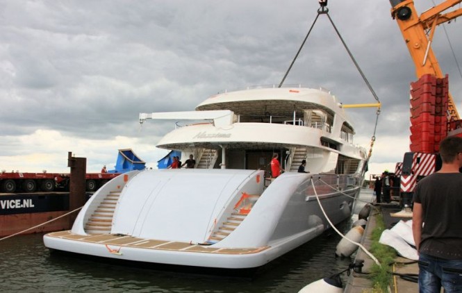 Luxury yacht Nassima on the water - Photo courtesy of Olivier van Meer