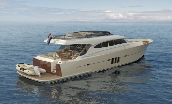 Luxury yacht P1026 - rear view