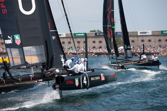 ORACLE TEAM USA Spithill on the Final Racing Day in Newport© ACEA 2012/ Photo Gilles Martin-Raget