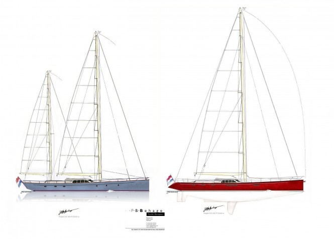 New 32m sailing yacht concepts by P.B.Behage - Rig plan