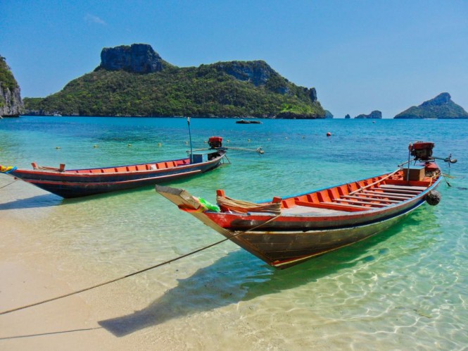Thailand 'long tail' fishing boats - Koh Samui
