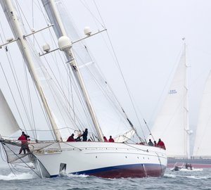 The 3rd Pendennis Cup: Racing Day 1 - Superyacht Mariette of 1915 currently leading in Class 2 and luxury yacht Mikado in Class 3