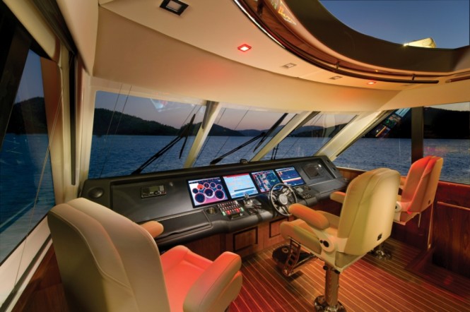 The 75 yacht is certainly the ultimate Riviera and with an impressive helm station it is perfect for long range cruising
