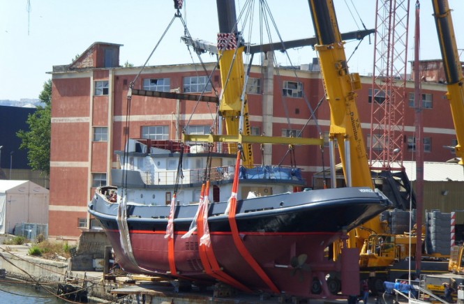 The launch of the 30m motor yacht Vervece by Palumbo Shipyard