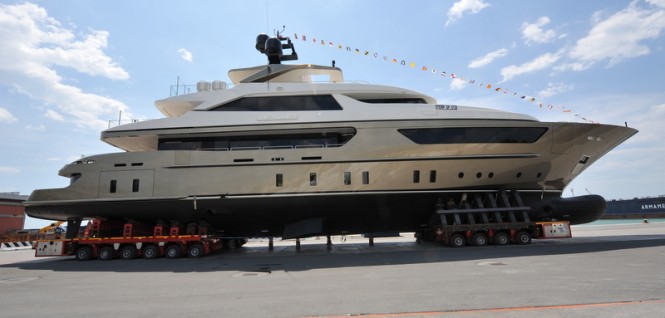 The launch of the 46m motor yacht Achilles by Sanlorenzo
