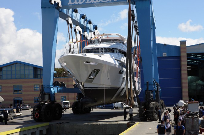 The launch of the Benetti superyacht Classic Supreme 132