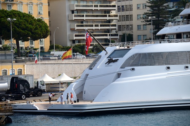 147m megayacht Topaz - rear view 147m megayacht Topaz - rear view