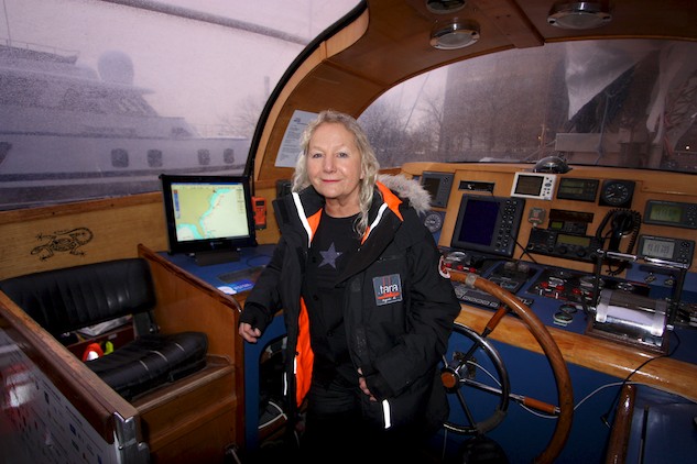 Agnès b. aboard Tara superyacht - Photo Credit: V. Hilaire/Tara Expeditions