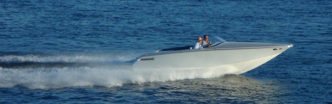 All composite 2013 Kavalk SportRunner 25 yacht tender by Kazulin Boats - side view
