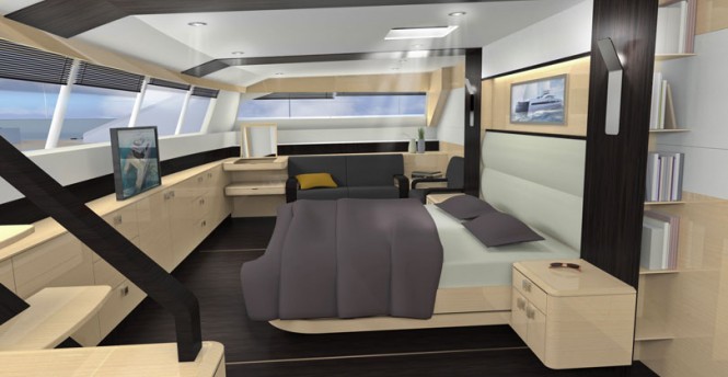 Comfortable cabins aboard Long Island 85 yacht