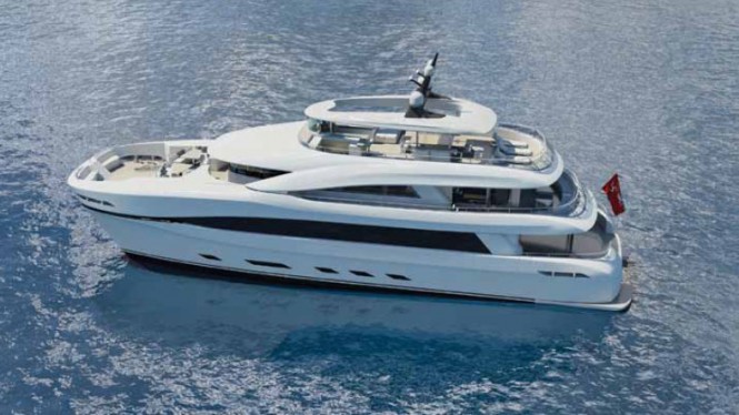 Custom version of the Curvelle catamaran yacht Quaranta with glazed lift to sundeck