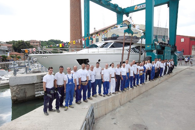 Feretti 870 superyacht at launch