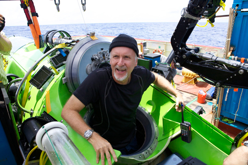 James Cameron in the Deepsea Challenger submersible by McConaghy Boats - Photo Credit: Mark Thiessen/National Geographic Society