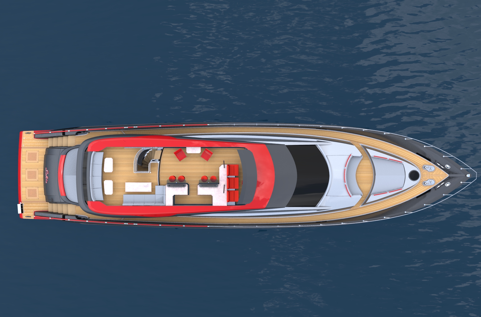 LSX95 motor yacht by Lazzara - Layout Main deck