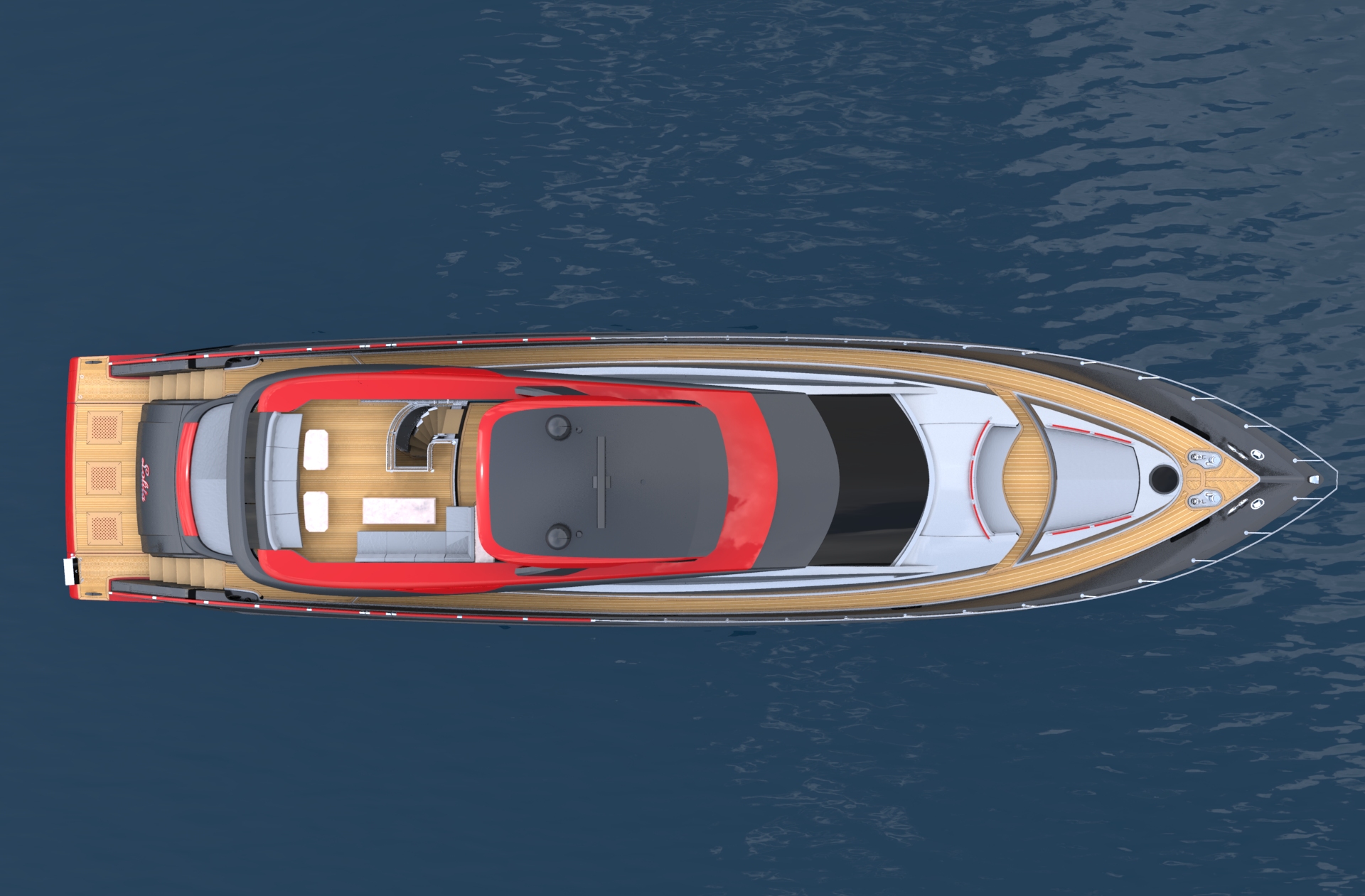 LSX95 motor yacht by Lazzara - Layout with hardtop