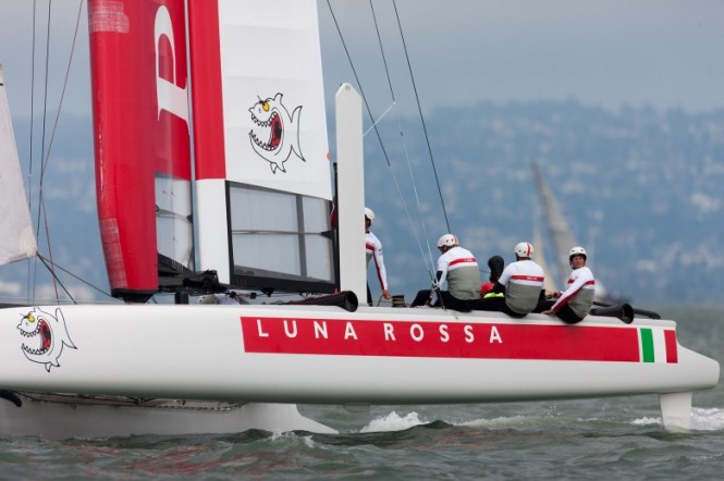 Luna Rossa on Day 1 - Photo Credit: ACEA 2012/Photo: Gilles Martin-Raget Luna Rossa on Day 1 - Photo Credit: ACEA 2012/Photo: Gilles Martin-Raget