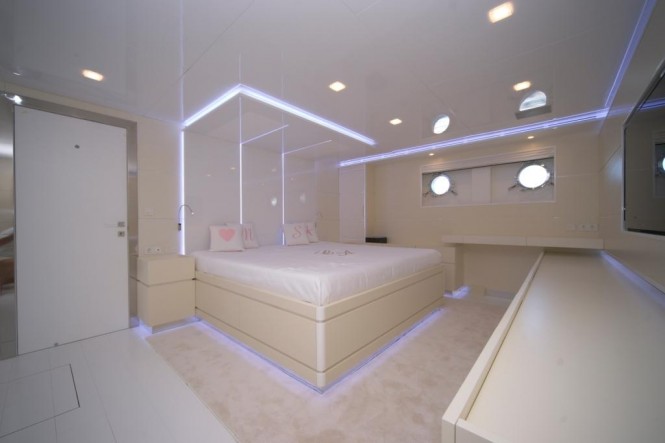 Luxurious cabins aboard Irie Man superyacht