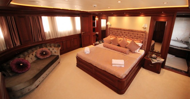 Luxurious cabins aboard M&M superyacht
