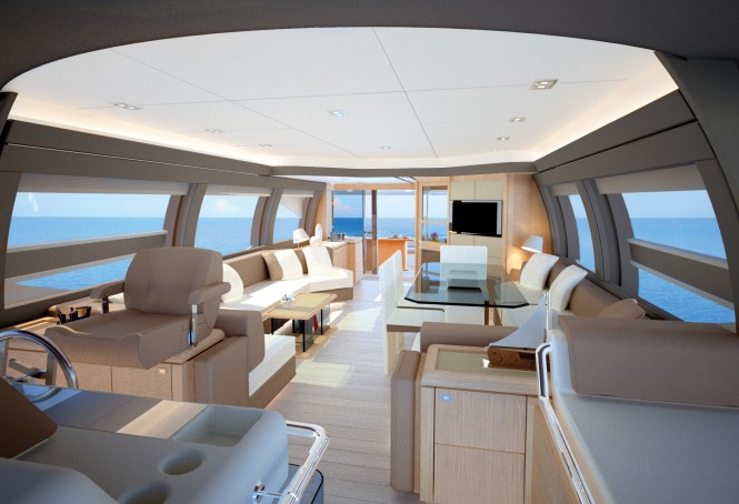 Luxurious interior aboard Ferretti 690 yacht - Photo credit Ferretti Yachts