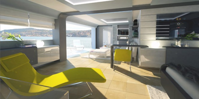 Luxurious interior aboard Wider 150' superyacht