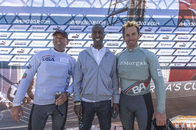 Russell Coutts (left), Michael Johnson and Ben Ainslie Russell Coutts (left), Michael Johnson and Ben Ainslie