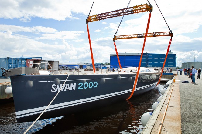 Sailing yacht FREYA, the 2000th Swan being launched © Eva-Stina Kjellman 2012