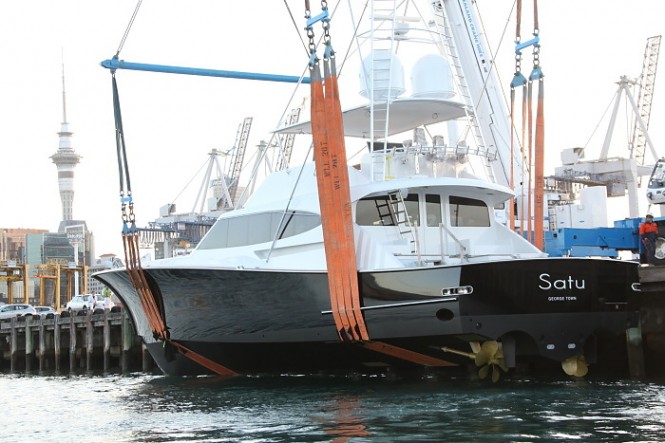Satu superyacht - rear view Photo by Will Calver - oceanphotography.co.nz
