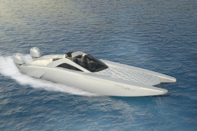 Spire Boat's Crystal yacht tender designed by Marianna Holloway