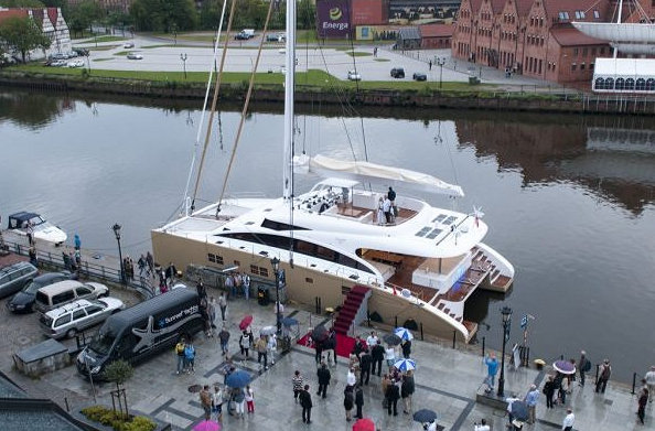 Sunreef 82 DD superyacht Houbara during her christening ceremony Sunreef 82 DD superyacht Houbara during her christening ceremony